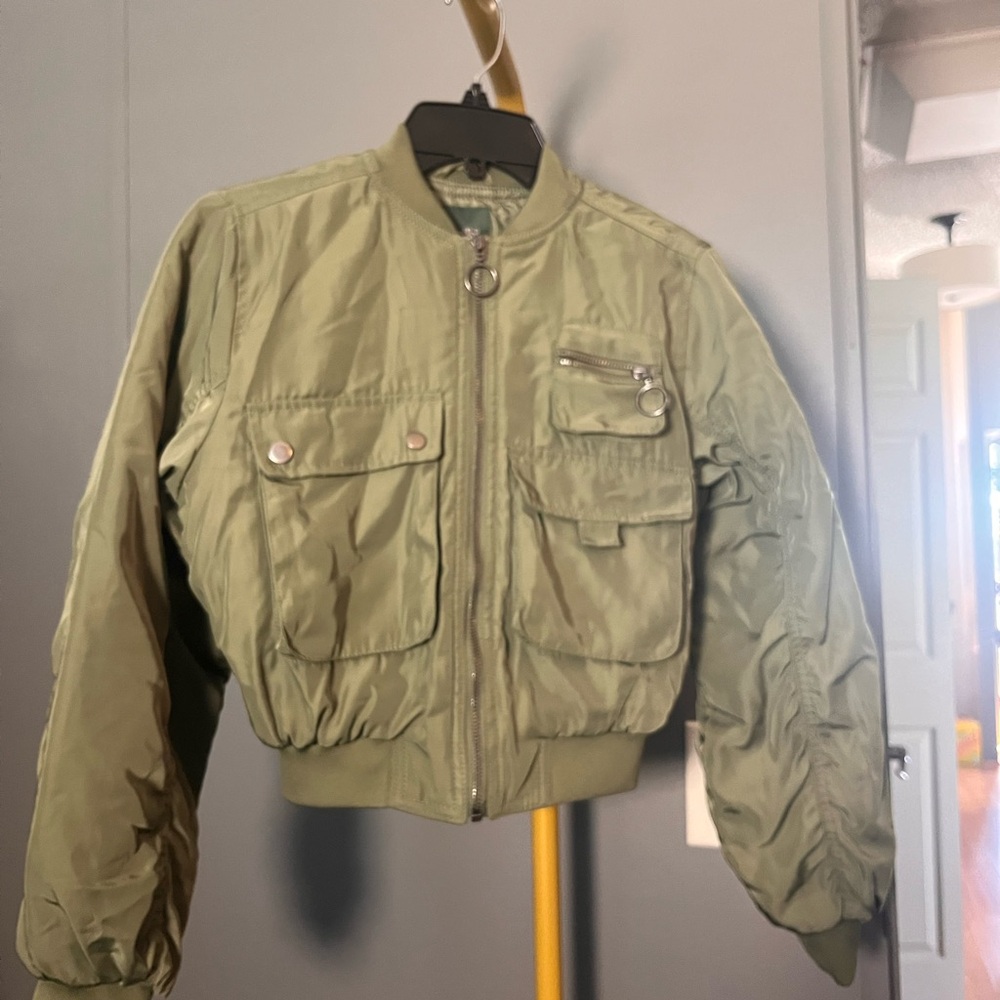 wild fable Olive Green Utility Bomber Jacket